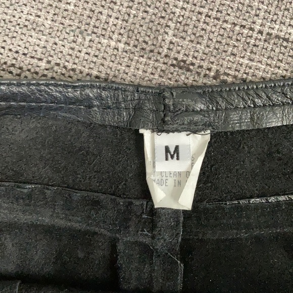 Vintage Leather Snap Front Mini Skirt M - Picture 5 of 6